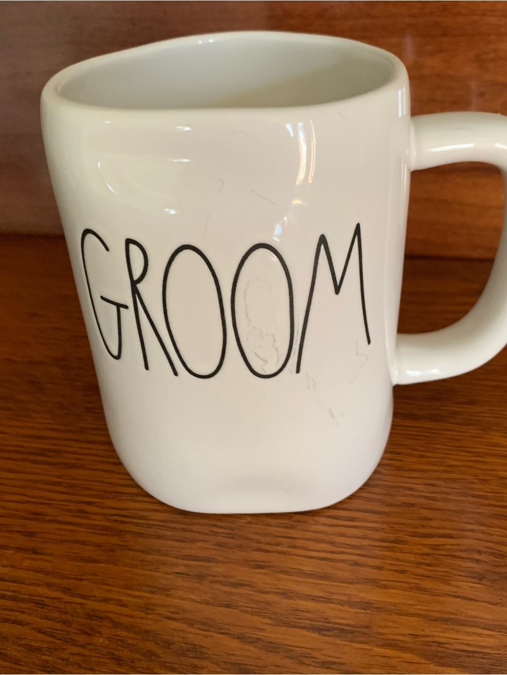 Rae Dunn White 'GROOM' Ceramic Mug